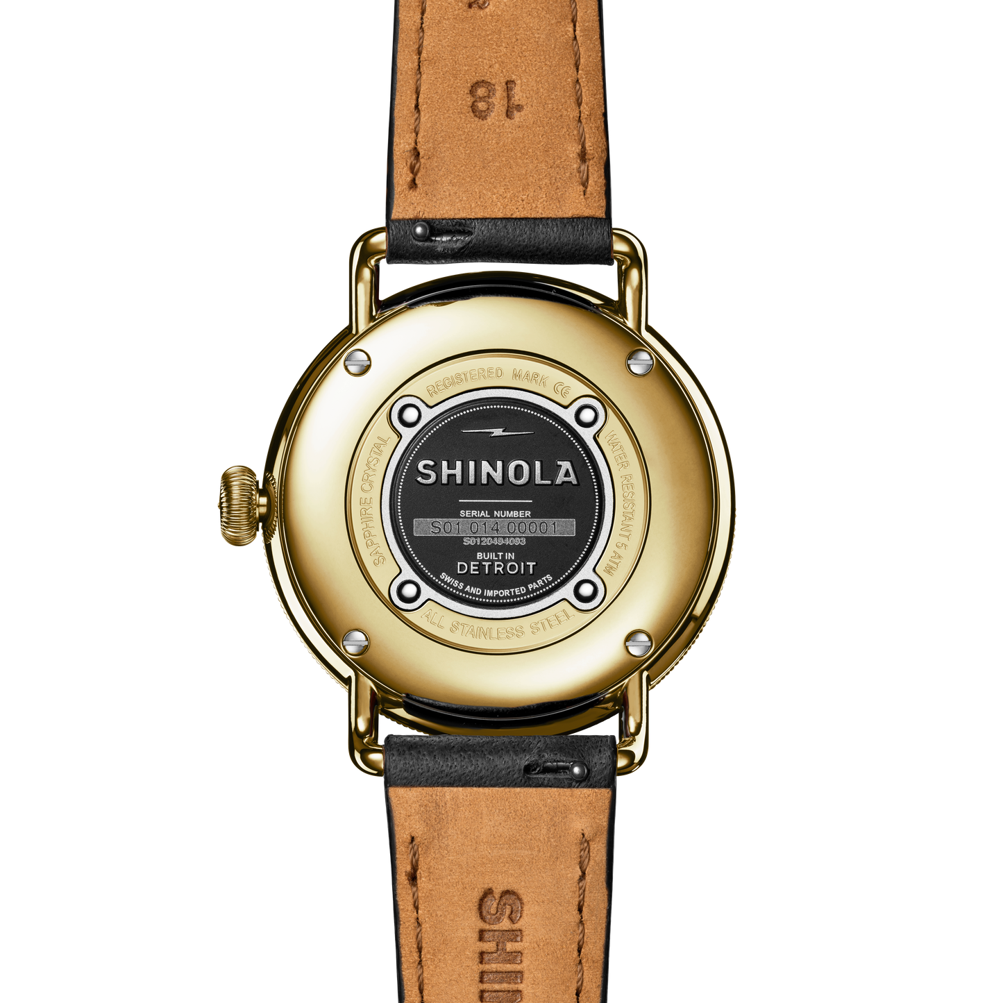 38mm Canfield 3-Hand Watch with Black Dial