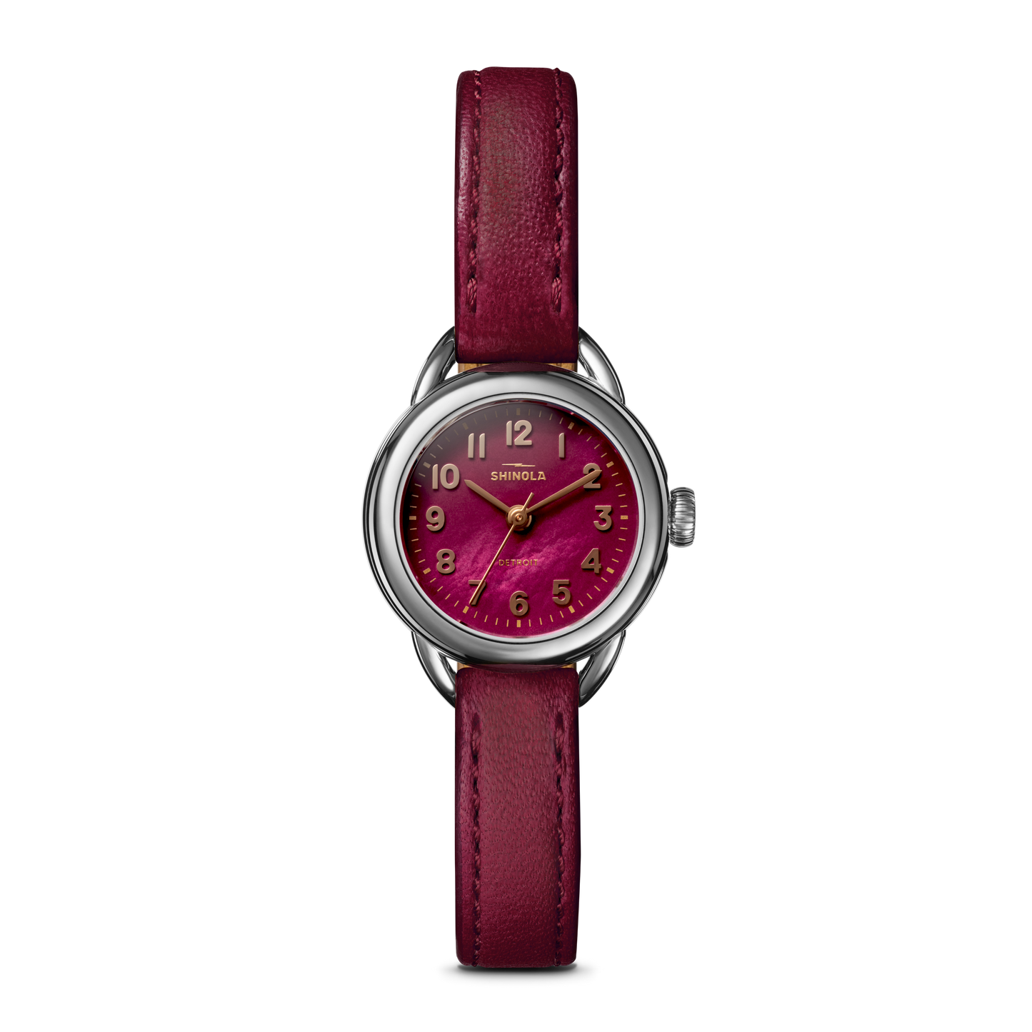 The Shinola Runabout 25mm with Ruby Red MOP Dial