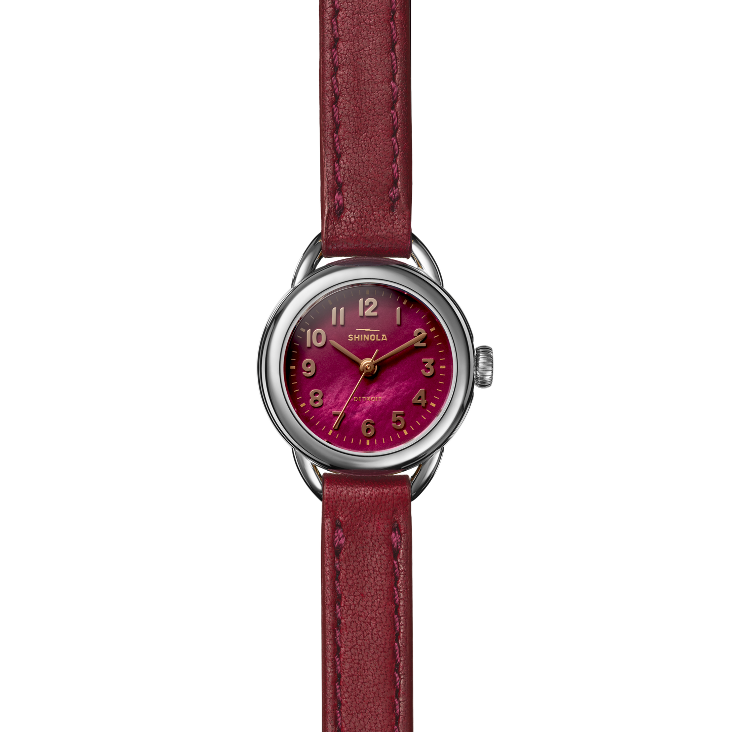 The Shinola Runabout 25mm with Ruby Red MOP Dial