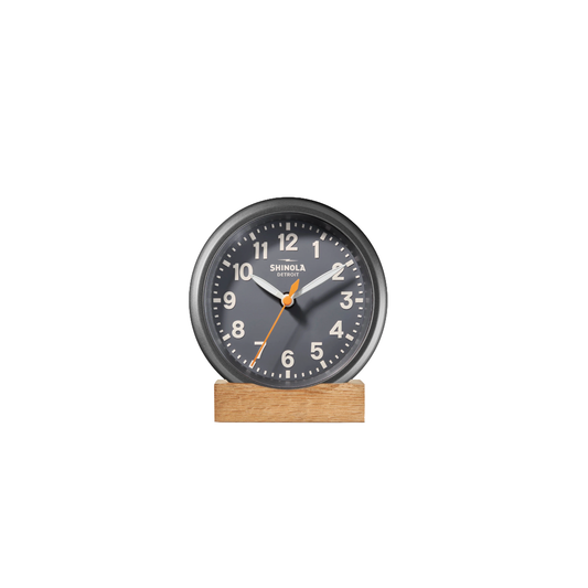 Runwell Desk Clock with Natural Oak