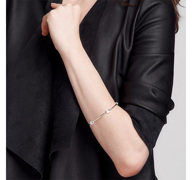 Silver Rock Candy 5-Stone Bangle in Rock Crystal