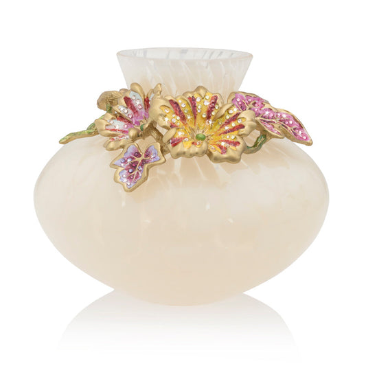 Dappled Glass Holland Leaf & Flower Vase
