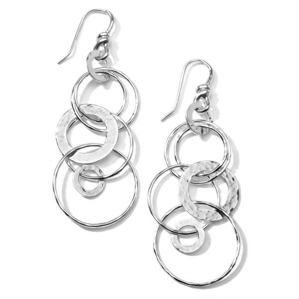 Silver Classico Hammered Jet Set Earrings