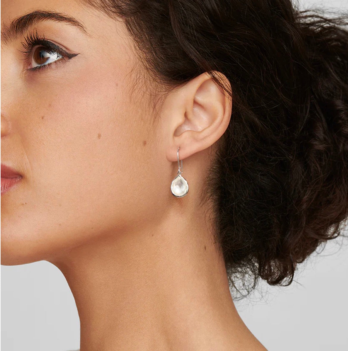 Silver Rock Candy Mini Teardrop Earrings in Rock Crystal