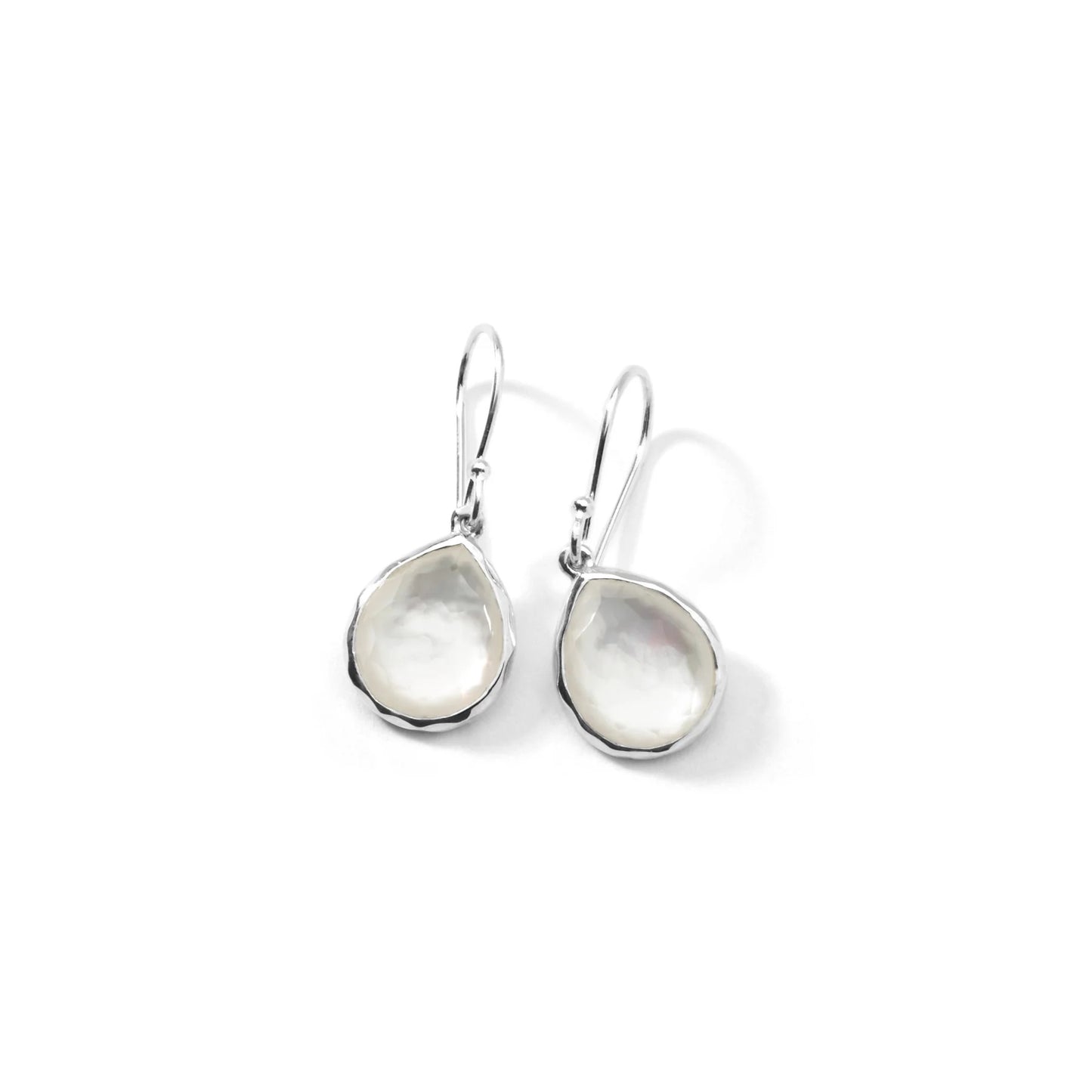 Silver Rock Candy Mini Teardrop Earrings in Mother-of-Pearl Doublet