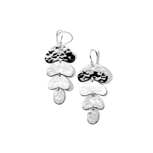 Classico Crinkle Organic Shape 4-Tier Earrings in Sterling Silver