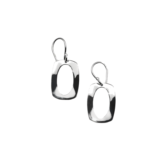 'Classico' Rounded Rectangle Wavy Frame Earrings