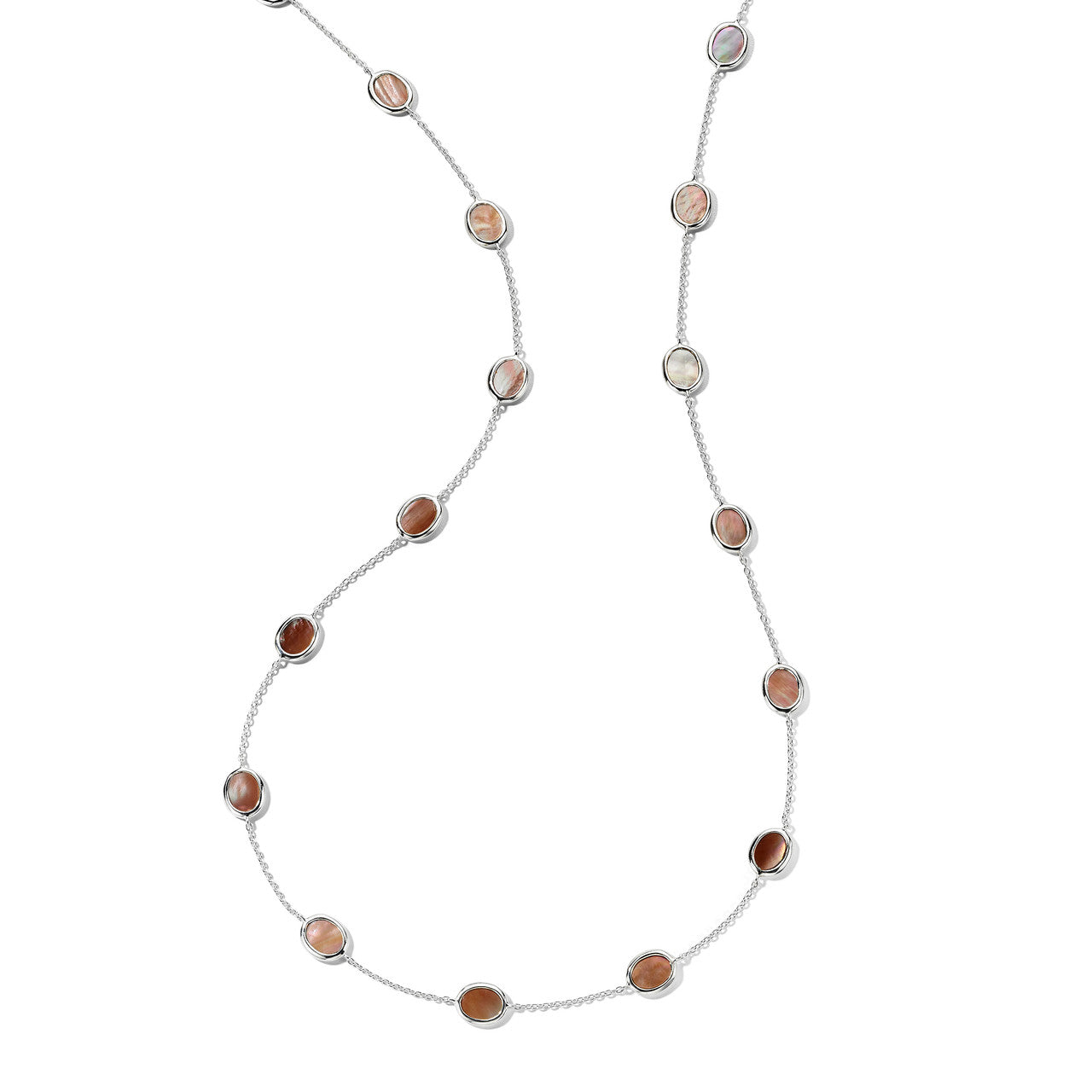 Rock Candy Long Confetti Necklace in Brown Shell