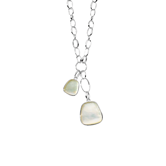 'Rock Candy' Mother of Pearl & Rock Crystal Doublet Pendant Necklace