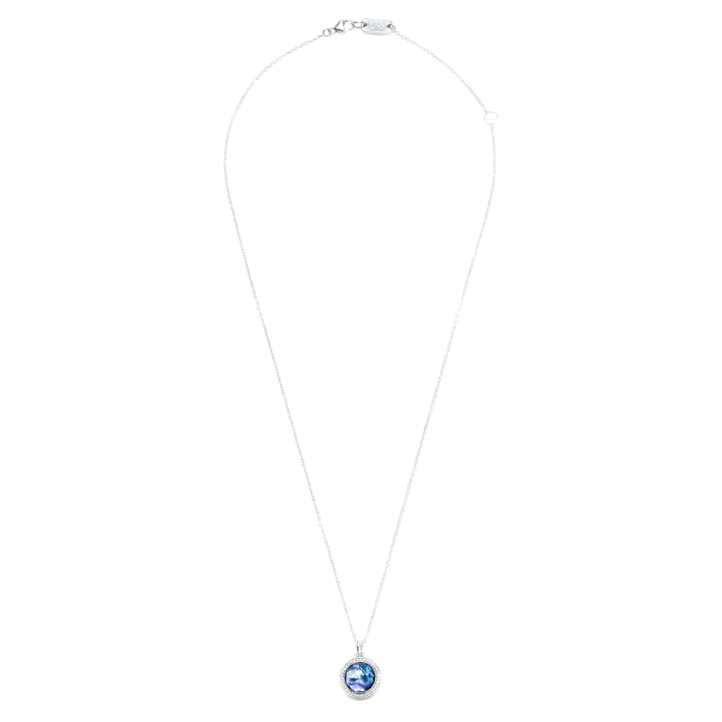 Lollipop Mini Pendant Necklace in Sterling Silver with Diamonds