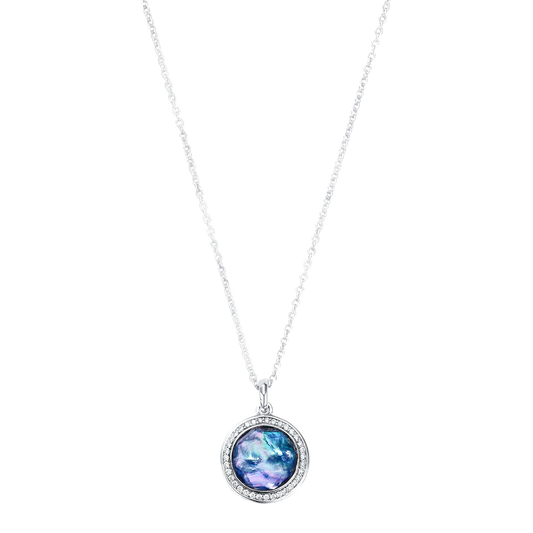 Lollipop Mini Pendant Necklace in Sterling Silver with Diamonds