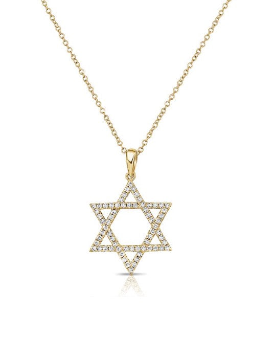 Diamond Star of David Pendant Necklace