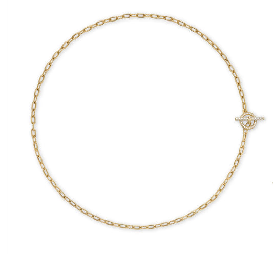 DY Madison® Pavé Diamond Toggle Chain Necklace in 18K Yellow Gold
