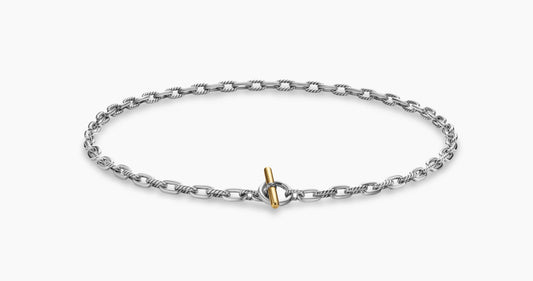DY Madison® Toggle Chain Necklace in Sterling Silver and 18K Yellow Gold