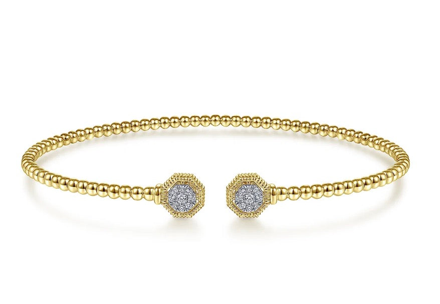 Diamond Hexagon Split Bangle Bracelet