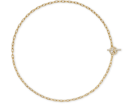 DY Madison® Pavé Diamond Toggle Chain Necklace in 18K Yellow Gold