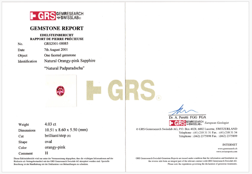 Pink Sapphire and Papardascha Conch Pearl Ring with Diamonds