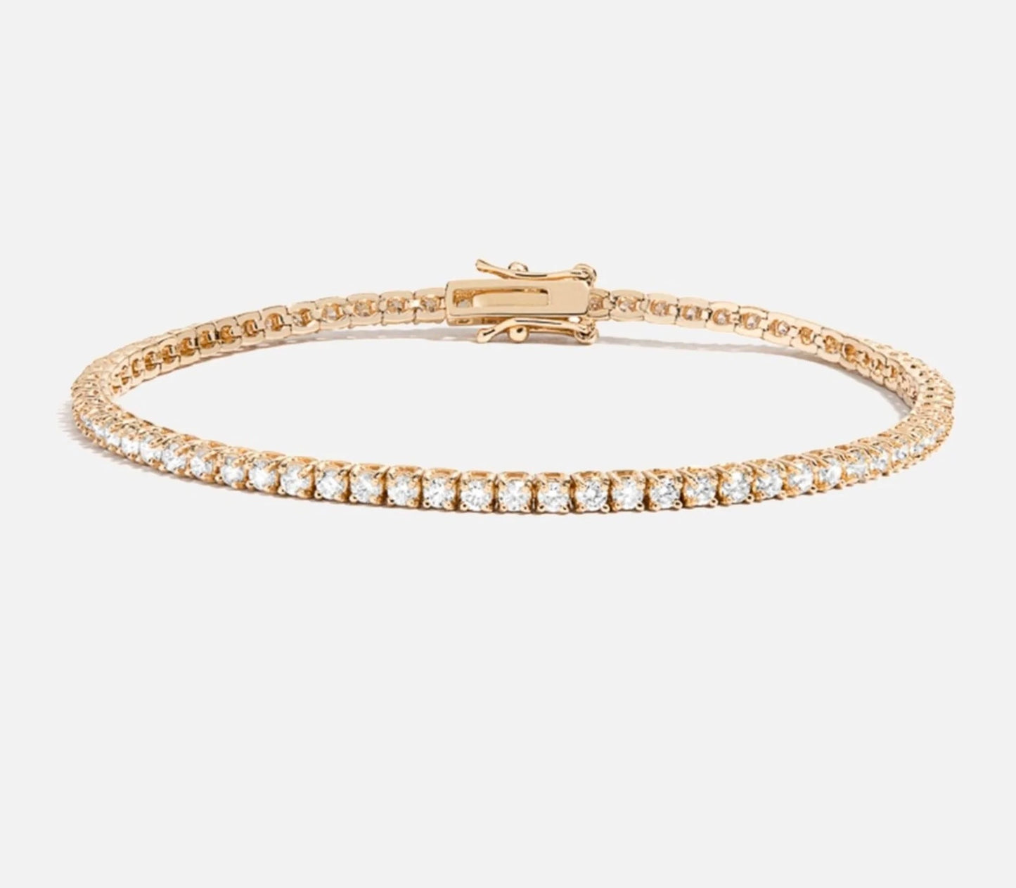 90-Stone Diamond Tennis Bracelet in Yellow Gold