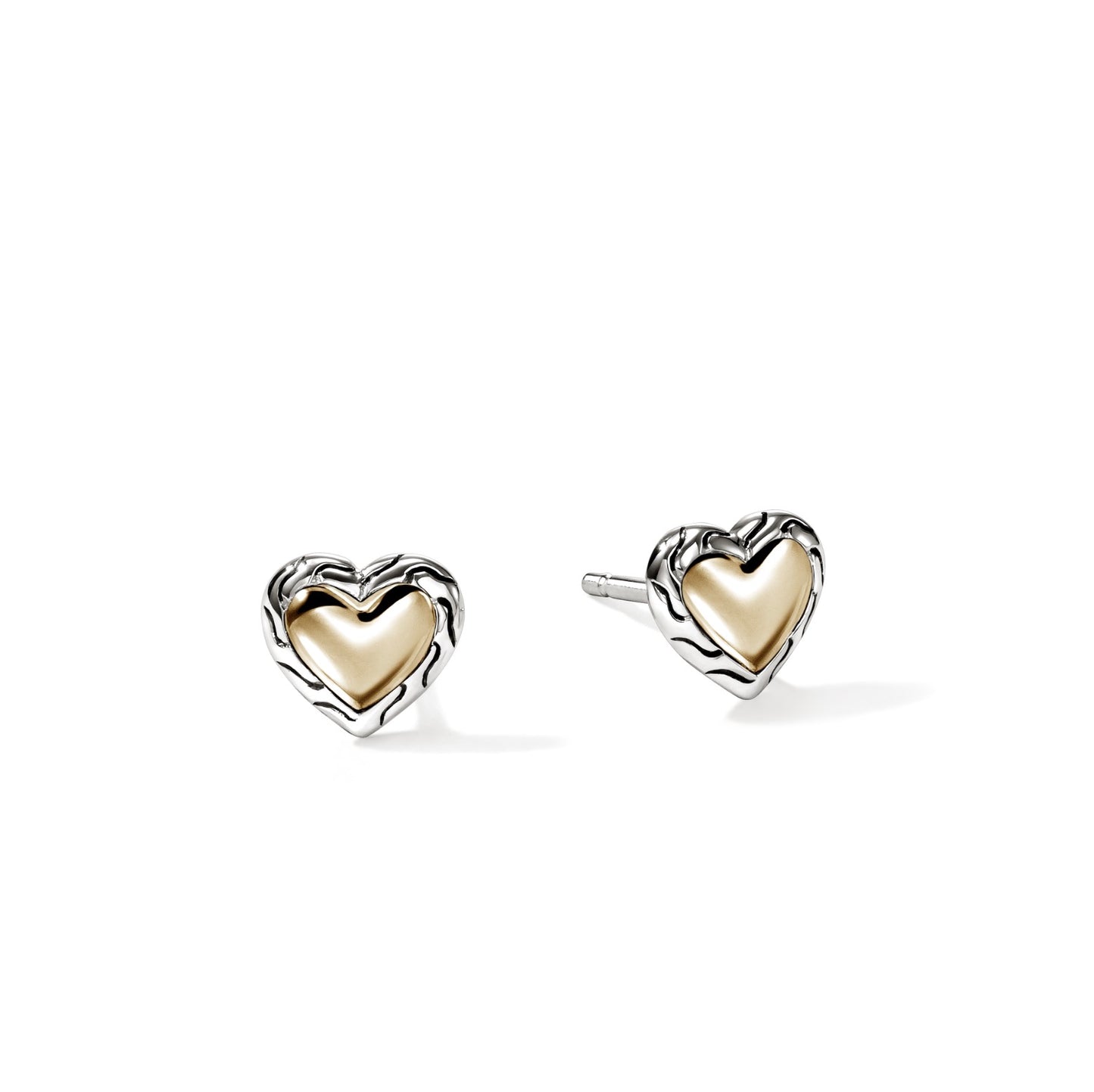 JOHN HARDY SS/14KY ESSENTIALS 7MM HEART STUD EARRINGS.