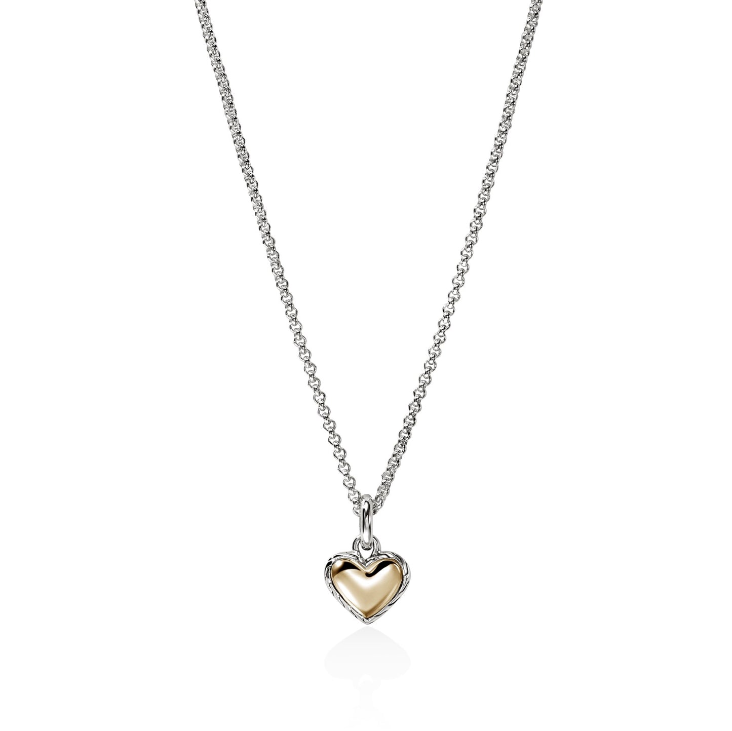 JOHN HARDY SS/14KY ESSENTIALS HEART PENDANT ON 1.5MM MINI RO...