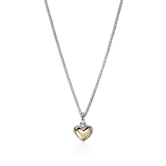 JOHN HARDY SS/14KY ESSENTIALS HEART PENDANT ON 1.5MM MINI RO...