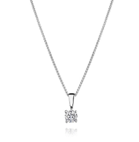 Diamond Solitaire Pendant In 14k White Gold