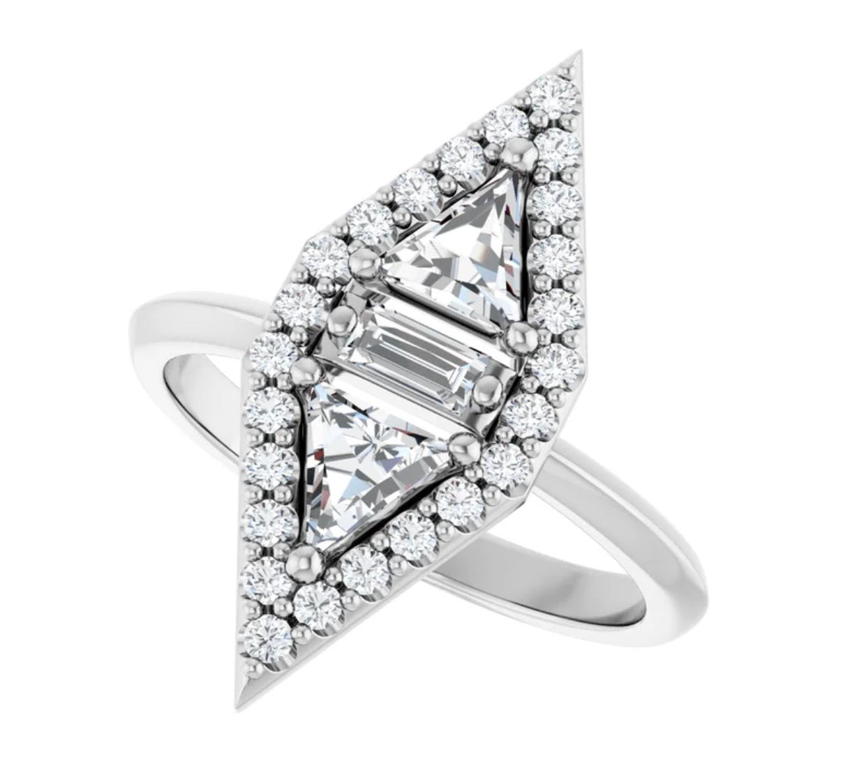 Triangle Diamond Ring Setting