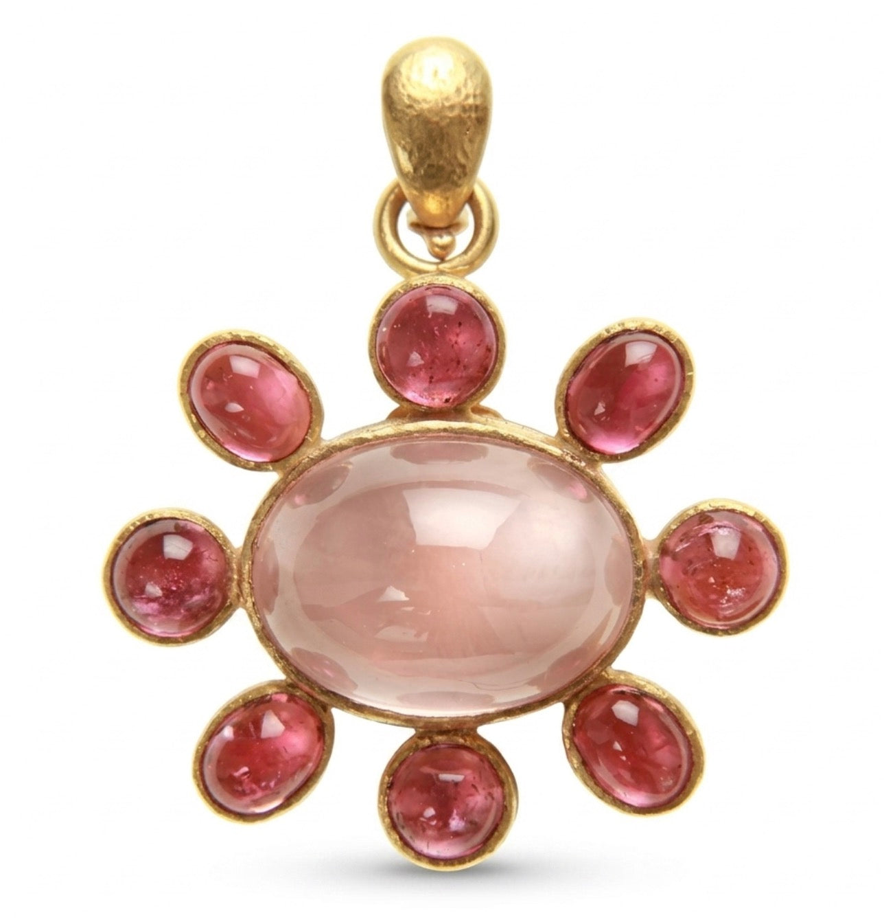 Rose Quartz and Pink Tourmaline Brooch/Pendant