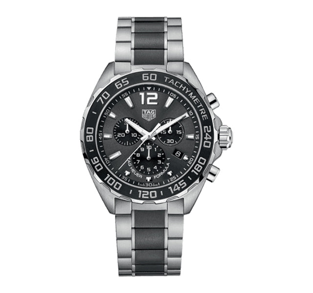 43mm Formula 1 Chronograph Watch with Grey Dial