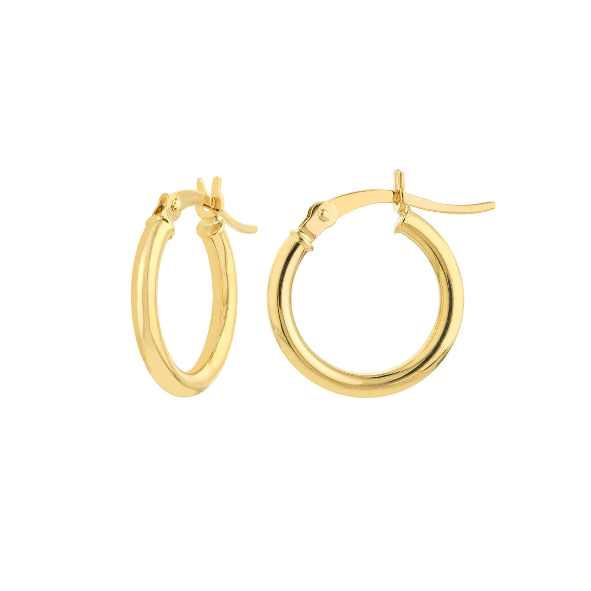 15mm Lightweight Hoop Earrings in Yellow Gold