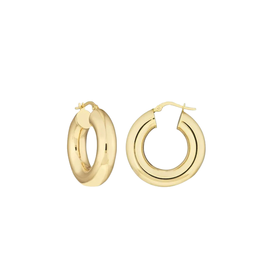 High Polished Round Tube Hoop Earrings