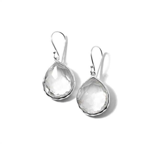 Silver Rock Candy Teardrop Earrings in Rock Crystal