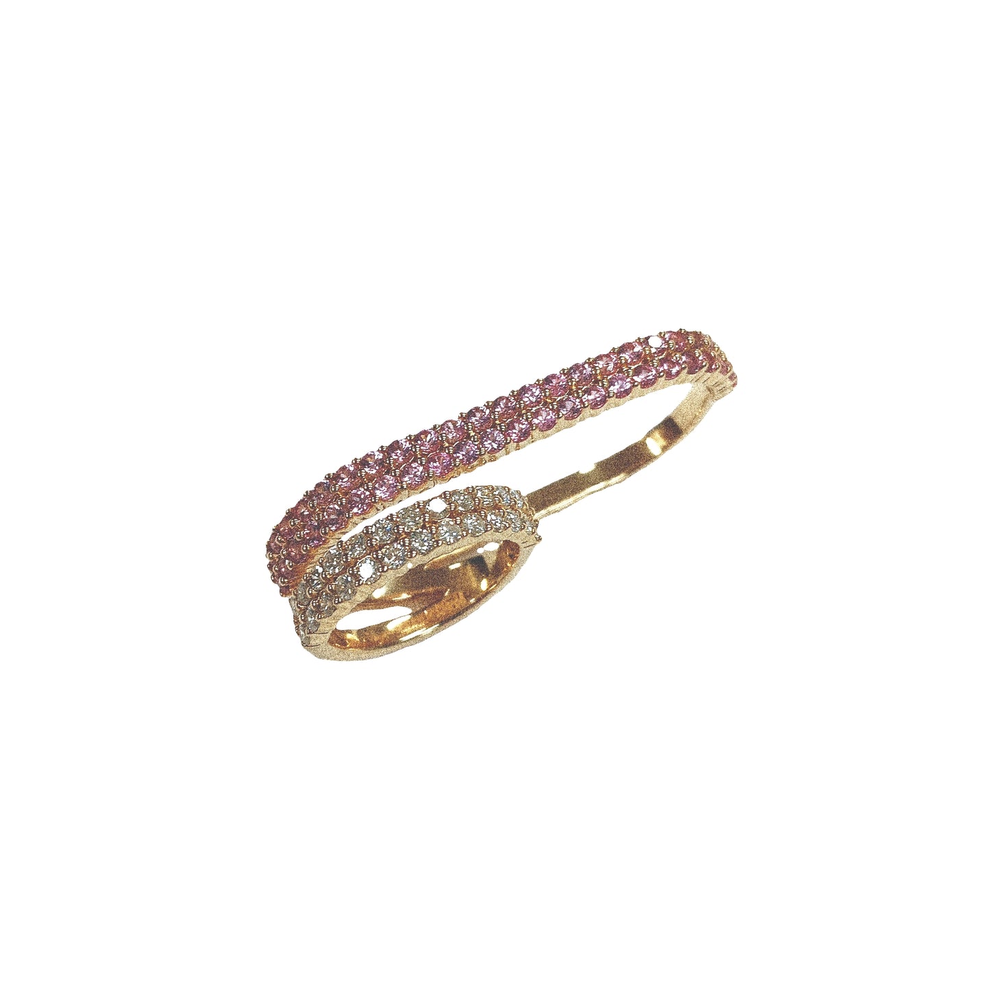 Two-Row Double Finger Ring