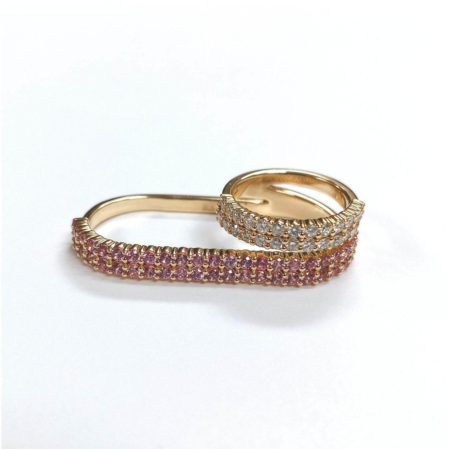 Two-Row Double Finger Ring