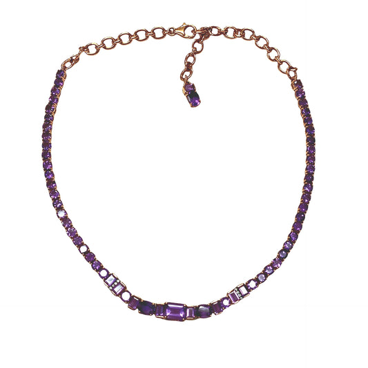 Choker Necklace with Amethysts and Diamonds