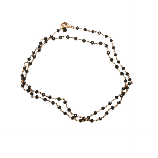 18" Black Diamond Faceted Bead Necklace