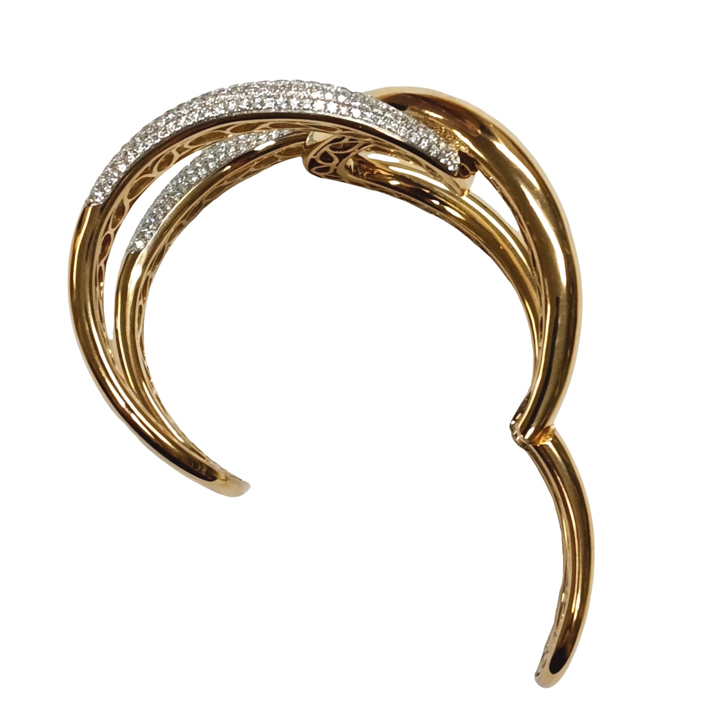 Interlocking Gold and Diamond Cuff