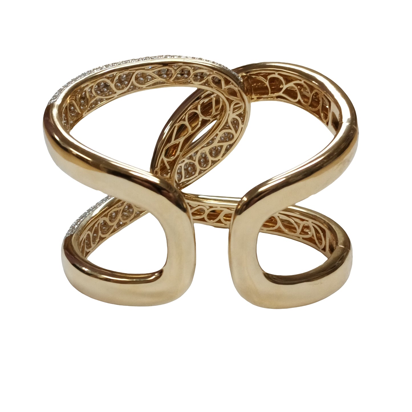 Interlocking Gold and Diamond Cuff