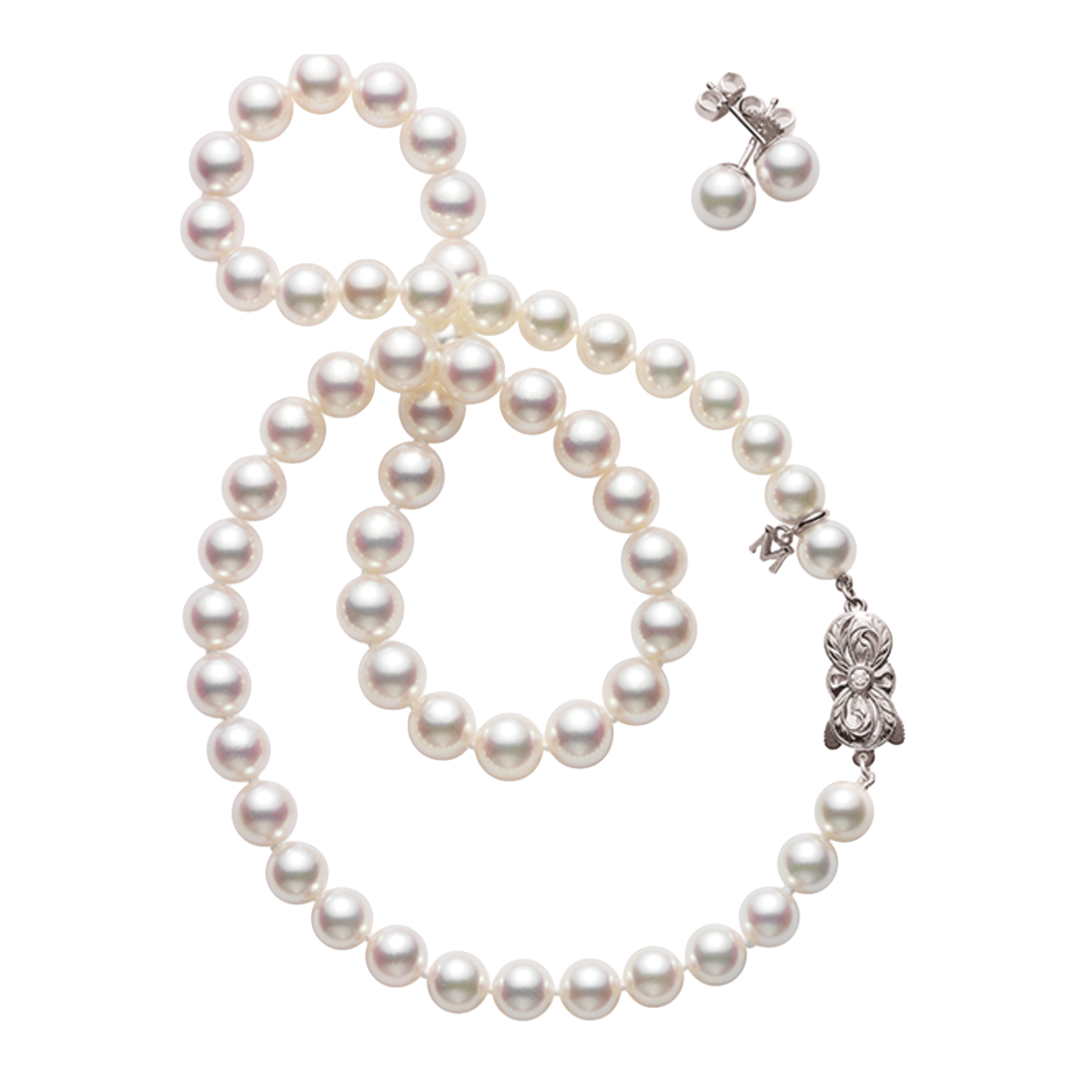 Akoya Pearl Necklace and Earring Set