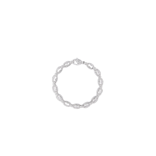 White Gold and Diamond Chain Link Bracelet