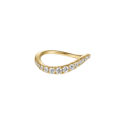 Curved Diamond Wedding Band