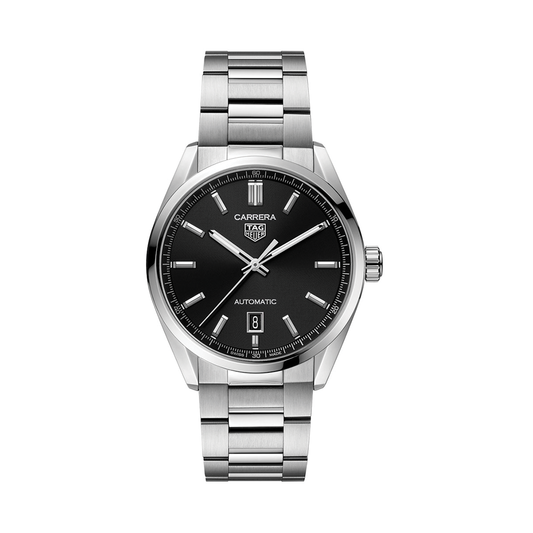 39mm Carrera Automatic Watch with a Black Dial in Stainless Steel