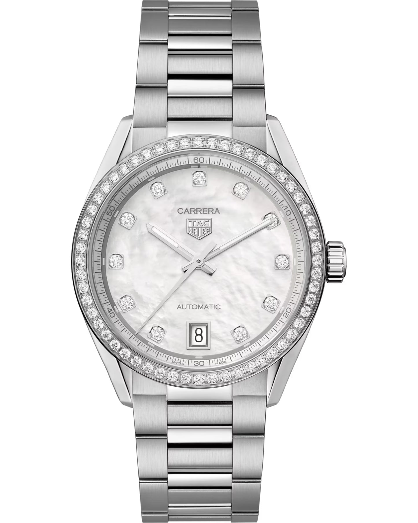36mm Carrera Women's Watch with Diamond Bezel