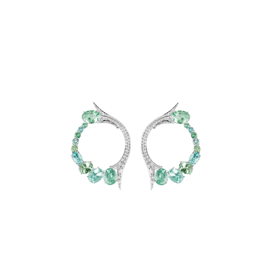 Forbidden Fruit Earrings with Paraibas and Diamonds