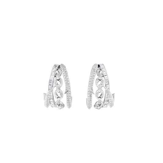 Cuff Earrings with White Diamonds