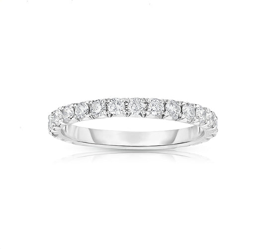 14k White Gold French Cut Eternity Band 1.66tw