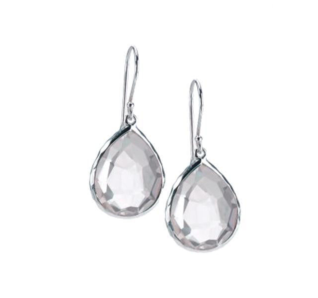 Silver Rock Candy Teardrop Earrings in Rock Crystal