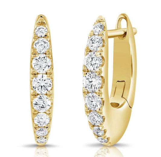 Diamond Hoop Earrings in 14K Yellow Gold