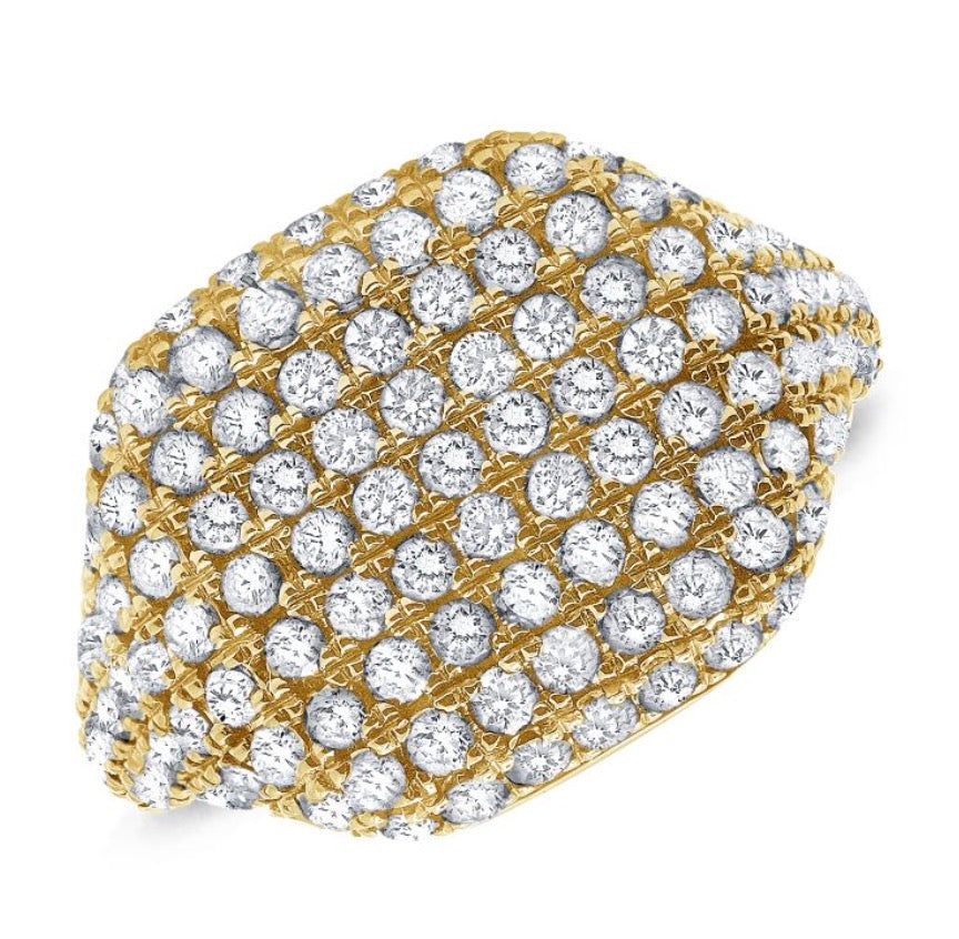 Diamond Signet Ring in Yellow Gold