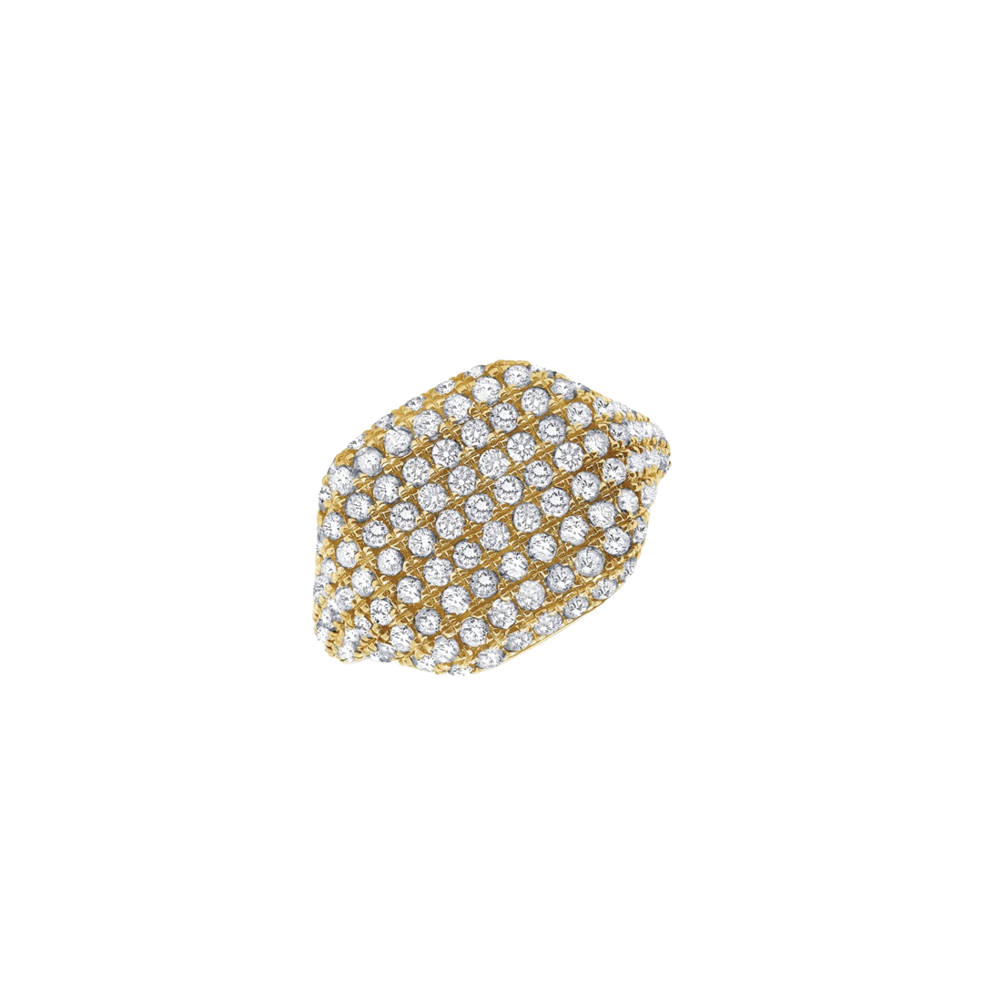 Diamond Signet Ring in Yellow Gold